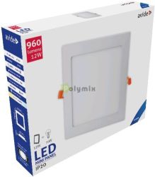 Avide LED Bepthet Ngyzetes Mennyezeti Lmpa ALU 12W CW 6400K