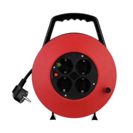 GAO-DWI Kbelbox manyag 10m 4 dugalj, termokapcsolval, 3x1,5mm2 fekete/piros