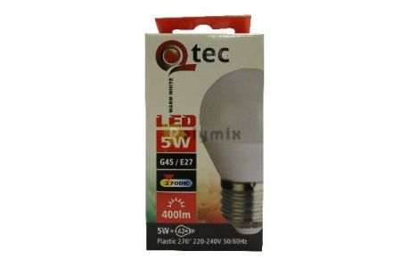 Q-TEC 5W-E27 G45 LED kisgmb izz 2700K