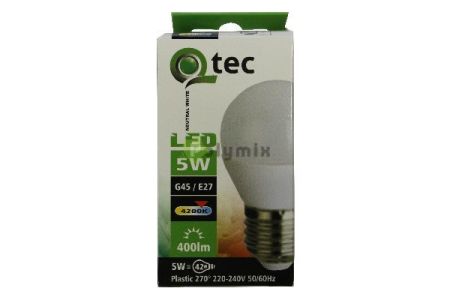 Q-TEC 5W-E27 G45 LED kisgmb izz 4200K