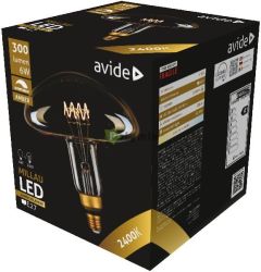  Avide LED Jumbo Filament Millau 200x210mm Amber 6W E27 2400K Dimmable
