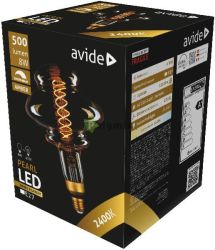  Avide LED Jumbo Filament Pearl 160x210mm Amber 8W E27 2400K Dimmable