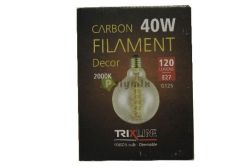 TRIXLINE Edison szénszálas dekor izzó 40W-E27 G125-S28